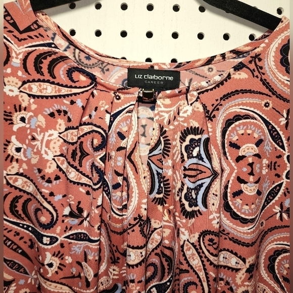 Liz Claiborne Career XXL Cap Sleeve Dusty Rose Paisley - Picture 5 of 7